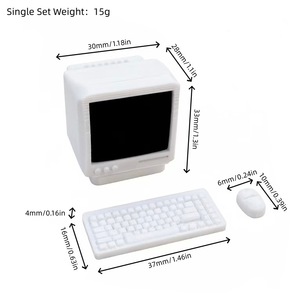 <strong>Dollhouse</strong> mini appliances, mini computer model, Blythe doll accessories, vintage desktop computer - Product Image 6
