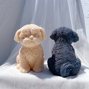 Sitting Shih Tzu Puppy Silicone Candle Mold Animal Pet Puppy Soy Wax Silicone Mould <b>Figurine</b> <b>Dog</b> Lover Home Decor - Product Image 3