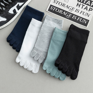 Five Toe Ankle <b>Socks</b> Cotton Breathable Solid Color For Daily Casual Wear <b>Black</b> White Gray Green Navy Blue - Product Image 4