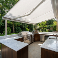 Couverture de terrasse pliante anti-UV écologique avec capteur de vent et rétraction automatique pour villa de luxe et jardin – Investissement intelligent pour la maison