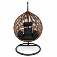 Fauteuil suspendu œuf moderne et personnalisé 2026 pour jardin, terrasse, extérieur, en rotin tressé, éco-responsable, durable, avec coussin imperméable