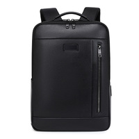 Sac à dos en cuir véritable imperméable de style professionnel avec port USB pour les trajets quotidiens, grande capacité pour ordinateur portable, homme et femme