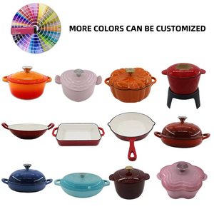 Set <span class=keywords><strong>di</strong></span> pentole da forno olandesi in ghisa smaltata, - Product Image 3