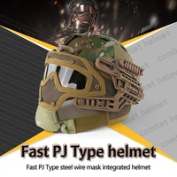 Casque tactique Action Union Taktikal de type PJ, masque intégral en maille, casque d'assaut avec lunettes pour jeux de guerre CS