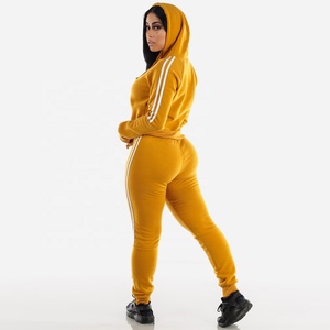 PIHA SPORTS Survêtement 2 pièces personnalisé pour femme, en molleton de coton, avec pantalon à cordon de serrage et longueur cheville, idéal pour l'hiver - Product Image 3