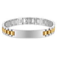 Bracelet Chaîne de Montre Tendance en Acier Inoxydable 316L Plaqué Or 18 carats de Haute Qualité pour Hommes, Bijoux de Mode Personnalisables