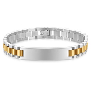 Aangepaste Naam Trendy Roestvrij Staal 316l Hoge Kwaliteit 18K Verguld Horloge Ketting Mannen Mode Sieraden Armbanden Armbanden - Product Image 6