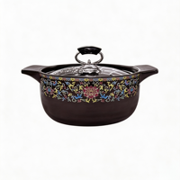 Casserole en céramique moderne de 4,2 L avec couvercle en verre durable, surface antiadhésive, compatible avec les cuisinières à gaz, résistante à la chaleur, multi-usages, en acier inoxydable