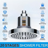Ensemble de pommeau de douche filtrant à haut débit, filtre de douche à 15 étapes, élimine le chlore et les substances nocives, simple