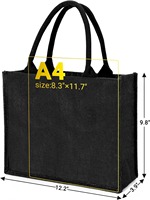 Sac cadeau personnalisé en jute pour demoiselle d'honneur, sac fourre-tout avec nom personnalisé pour la fête de mariage, sac à main en lin enduit pour elle