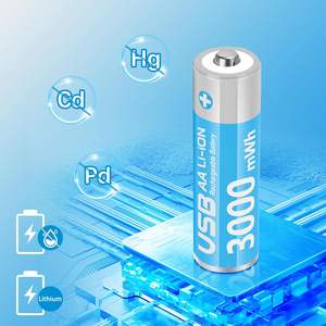 Batteria ricaricabile USB a lunga durata al litio doppia AA dimensioni 1.5 volt 3000mWh 2000mAh per fotocamera Blink - Product Image 5