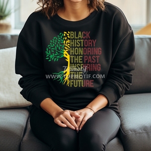 Black History Month Árbol genealógico Black History Honrando el pasado Inspirando el futuro Diamantes de imitación Transferencia de calor para sombreros de ropa - Product Image 1