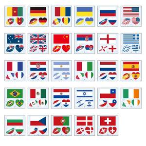 Tatuaje Facial Temporal Impermeable No Tóxico - Pegatina Personalizada con Bandera de País para Aficionados al Deporte y Animadores - Product Image 1