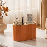 Boîte de rangement en cuir rayé de style italien, style luxe léger, porte-stylo Instagram, porte-télécommande pour le bureau