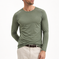 T-shirt de sport pour homme à manches longues, col rond, extensible, respirant, à séchage rapide, personnalisé, pour la course à pied, la remise en forme et l'entraînement