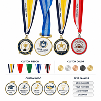 Médailles de champion sportif en alliage de zinc électroplaqué avec impression UV, plaquées or 2D 3D, pour la remise des diplômes et les récompenses de Noël, vente en gros en vrac