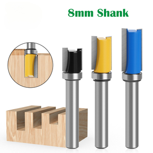 <span class=keywords><strong>Fraise</strong></span> droite de 8 mm à queue en carbure, à coupe ascendante, à 1 dent, avec roulement, pour le travail du bois, le fraisage de copie et le rainurage - Product Image 1