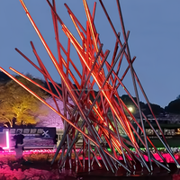 Installation d'éclairage de feu de joie artistique lampe de flamme virtuelle en plein air Spectacle de lumière de paysage commercial