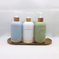 Écologique vert HDPE 200ml 400ml 500ml Doux au toucher Emballage Cosmétique Lotion Corporelle en plastique Squeeze Shampooing Bouteille avec