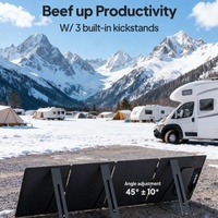 Panneau solaire monocristallin noir pliable avancé 60W pour station d'alimentation portable, efficacité >23,4%, sorties multiples
