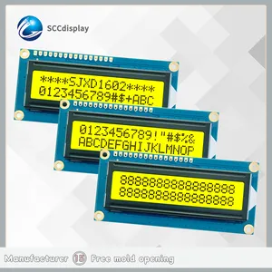 lowest price 16x2 lcd SJXD1602A-D STN Yellow Positive lcd character Dot matrix screen lcd display module 1602