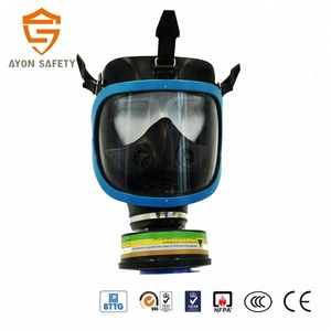 Masker Wajah silikon, CE bersertifikat anti-kimia tahan racun Gas pelindung wajah penuh Industri Kimia - Product Image 5