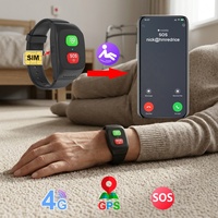 Montre connectée senior avec GPS, SOS, détection de chute, vibration, moniteur de santé pour la sécurité des personnes âgées et la vie autonome