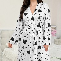 Nouveaux peignoirs amples et imprimés pour femmes, style européen et américain, grandes tailles, vêtements d'intérieur et pyjamas