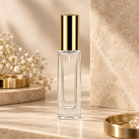 Botol Semprot Parfum Kaca Persegi Bening 10ml, Atomizer Sampel Portabel untuk Kemasan Parfum