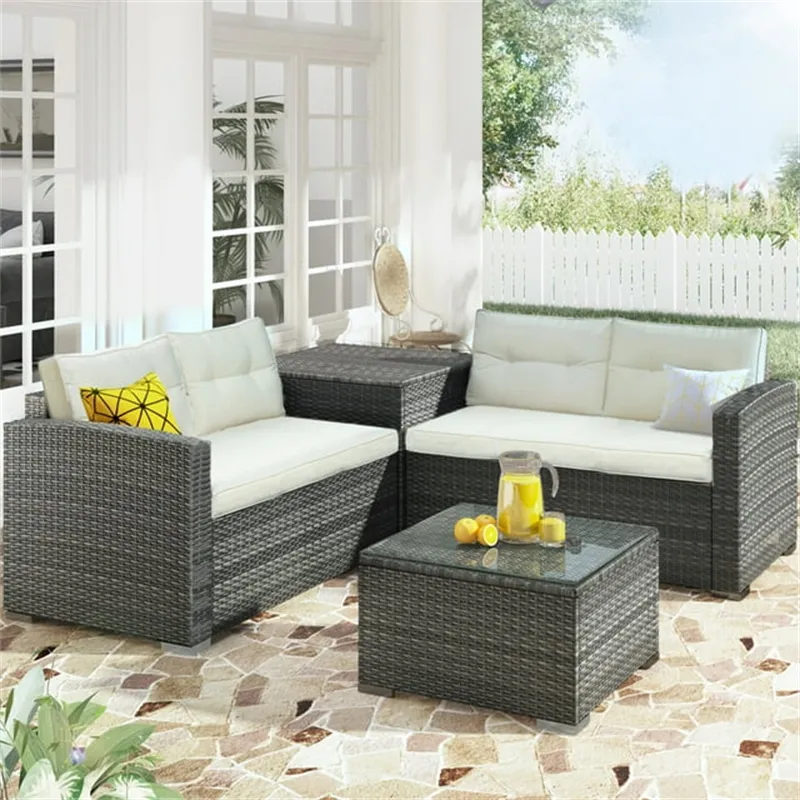 Chất lượng cao tùy chỉnh sân ban công thiết kế mây sofa ngoài trời Nhà cung cấp đồ nội thất khách sạn sang trọng