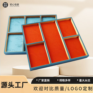 Chinese Style Jewelry Tray Five Compartment Leather Shell Tree Material Pendant Bracelet Display Storage Organizer Fall 2024 - Product Image 4