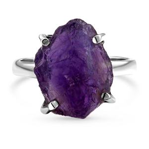 Purple Gemstone Ring Bridal <b>Set</b> S925 <b>Rose</b> <b>Gold</b> Engagement Rings Amethyst Wedding Band Amethyst Clusters Raw Natural Decoration - Product Image 1