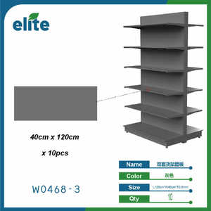 ชั้นวางขายสินค้าในซูเปอร์มาร์เก็ตแผงชั้นวางของสองชั้นสีเทา L120CM W40CM กล่อง10ชิ้นวัสดุโลหะทนทานสำหรับร้านค้าปลีก - Product Image 1