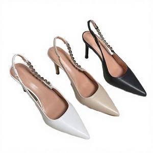 Zapatos de tacón alto de mujer, nuevos, a la moda, con cordones, estilo stiletto, con correa en el tobillo, para boda, con punta en pico, con pedrería, sexys y ligeros. - Product Image 2