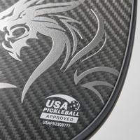 Raquette de pickleball en fibre de carbone brute Lingjun Dragon Series T700, 16 mm, Aero-hole, norme USAPA, raquette professionnelle, entraînement pour enfants, personnalisable