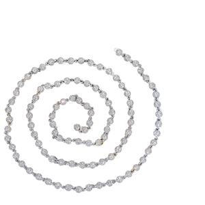 Cuban <b>Chain</b> 925 Sterling Silver Round Diamond Bead VVS1 Moissanite <b>Iced</b> <b>Out</b> Hip Hop for Certified Necklace - Product Image 2