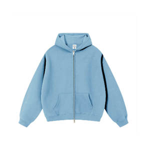 Chaqueta Bomber Unisex de Lana para Invierno, con Forro de Lana, Cierre de Doble Vía, Color Liso, Ecológica, con Capucha Tejida - Product Image 1