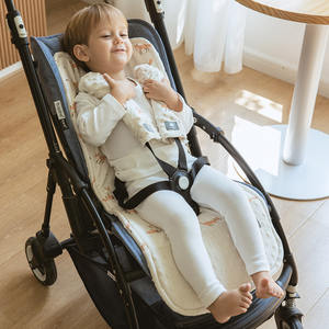 Forro de <span class=keywords><strong>asiento</strong></span> de <span class=keywords><strong>silla</strong></span> alta de bebé de tela transpirable de algodón cálido grueso cubierta de almohadilla de cochecito accesorios protectores de <span class=keywords><strong>coche</strong></span> - Product Image 5