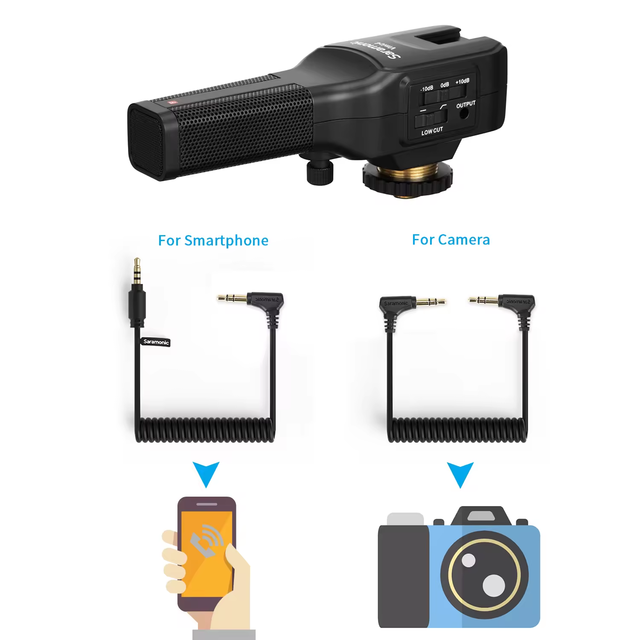 Saramonic Vmic4 On-camera Condenser Shotgun Microphone for PC Smartphone DSLRs Cameras Recording Journalism Streaming Youtube