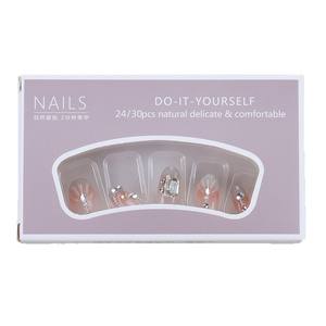 Nude Pink Gradient ZD Pearl Shell Exquisitas puntas de uñas de diamantes de imitación Summer Hot Girl Uñas postizas usables - Product Image 5