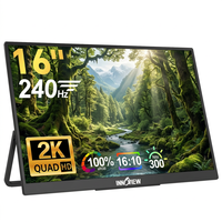 Moniteur portable de jeu de 16 pouces 240 Hz FreeSync compatible avec les consoles de jeu PS5 Xbox Switch