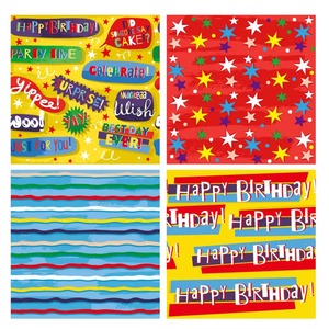 Custom Eco-Friendly Happy Birthday Gift <b>Wrap</b> <b>Paper</b> <b>Roll</b> 100GSM Double-Sided Coated Recyclable Metallized <b>Paper</b> for Gift Craft - Product Image 4