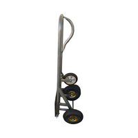 Carretilla de Mano Industrial Plegable de Cuatro Ruedas con Manija Tipo P, Capacidad de 250 kg, para Subir Escaleras, con Recubrimiento en Polvo