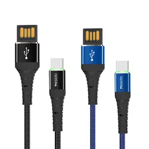 China Manufacturer 2.4A Charger Data Cable Line Double-Side Usb Led Light Charging Cable