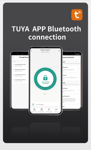 กุญแจล็อคประตูอัจฉริยะ TUYA APP กันน้ำ วัสดุอลูมิเนียมอัลลอยด์ ปลดล็อคได้หลายวิธีด้วยลายนิ้วมือ รหัสผ่าน บัตร และกุญแจ สำหรับประตูไม้ - Product Image 3