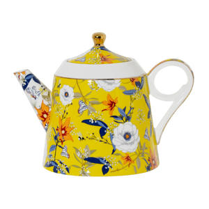 Service à thé élégant et luxueux en or, motif Jardin Doré, avec théière, tasses à café et soucoupes, pour le thé de l'après-midi - Product Image 1