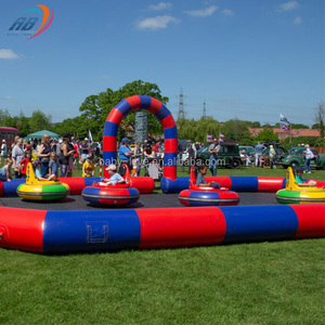 Divertida atracción de parque de atracciones: Coche inflable OVNI de disparos láser, zona giratoria de coches de choque, coche de choque infantil para hielo y nieve. - Product Image 1