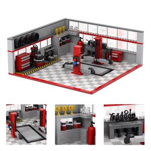 661 pièces MOC4122 Ensemble de briques de garage pour atelier de réparation automobile, modèle Speed Champion, blocs de construction en plastique à assembler soi-même, jouets pour - Product Image 6