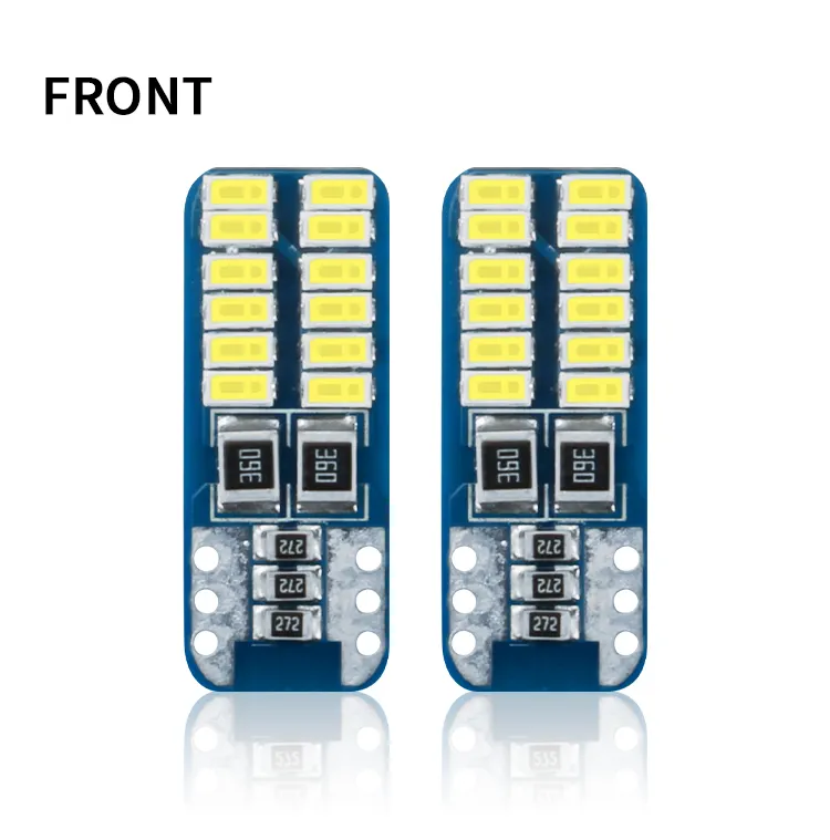 مصنع الصين بالجملة T10 w5w led 24 3014smd خالية من الأخطاء في canbus مصباح إضاءة عالي الطاقة للسيارات