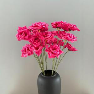 Rosas Artificiales Pingping, Flor de Seda de 3 Cabezas, Hechas a Mano, Decoración para Bodas, Decoración del Hogar, Accesorios de Fotografía - Product Image 3